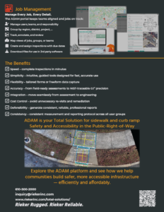 ADAM sidewalk and curb ramp assessment, compliance and engineering solution...page 2