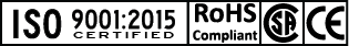 Rieker Inc ISO 9001:2015, Canadian Standard Association (CSA), and Conformité Européenne (CE) certification, and RoHS compliance.