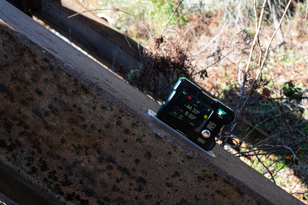 This is an image of our MPI unit displayed mounted at a 45 degree angle using the vertical magnetic mounting bracket.