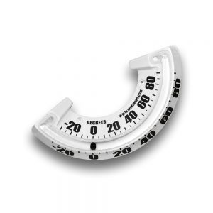 The 4120WWL Boom Angle Indicator is a -30 to 90 degree unit used to measure the angle of a boom for safe operations. The 4120WWL is mounted on the left side of the boom arm. It is a White unit with black markings and a black ball.